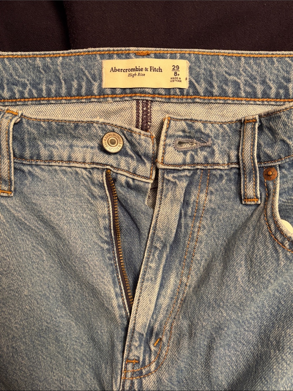 Abercrombie & Fitch Blue Denim Flared Maxi Skirt with Raw Edge – Women's Denim - Picture 3 of 4